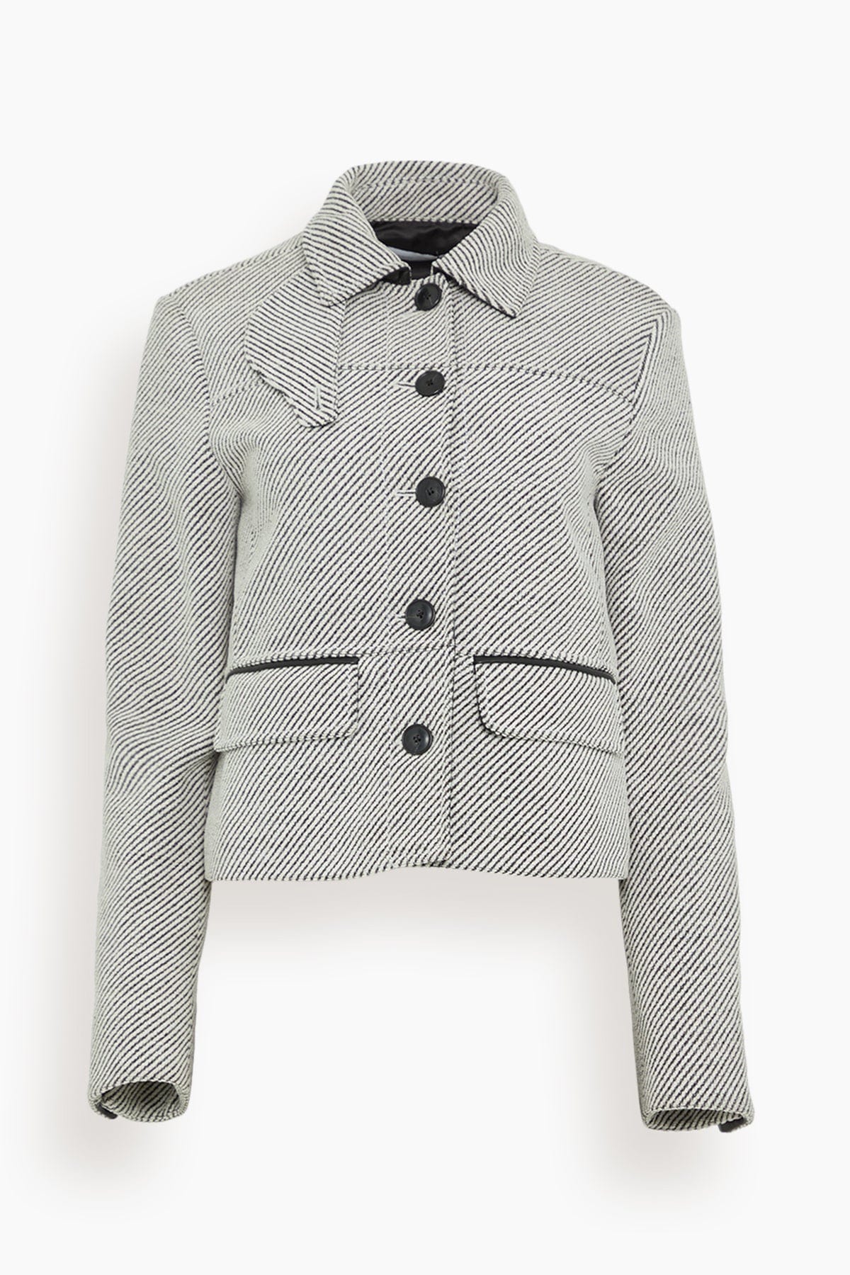 Colette Jacket in White/Grey