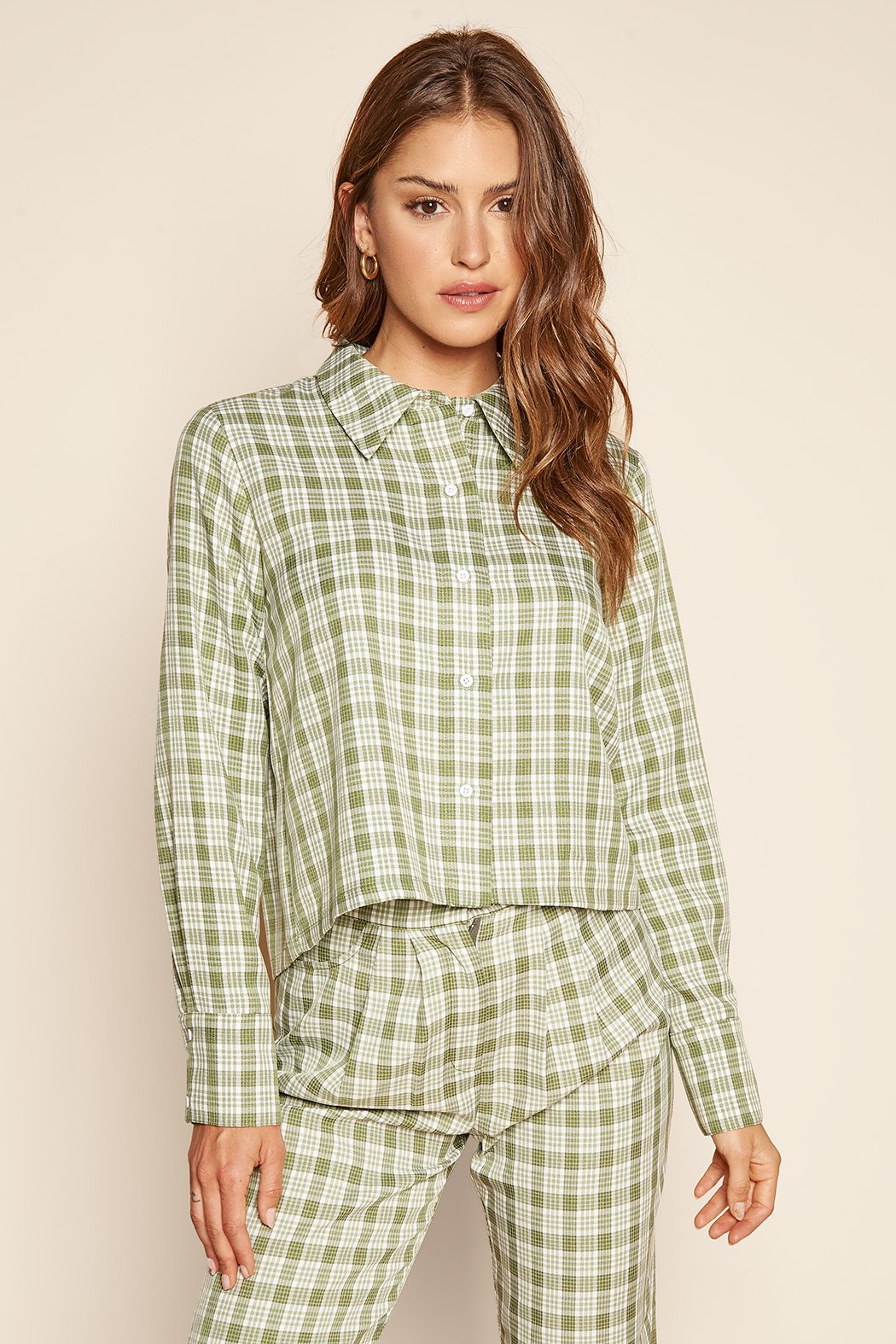 Colette Plaid Cropped Shirt