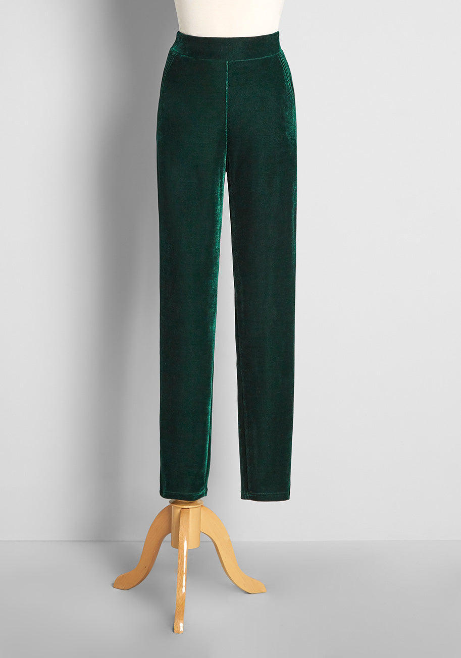 Collectif Keen For Green Velvet Skinny Pants, Size 28