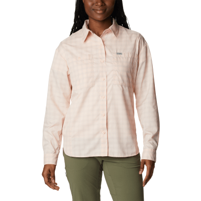 Columbia Silver Ridge Utility Patterned Long-Sleeve Shirt for Ladies - Peach Blossom/Peak Plaid - XS