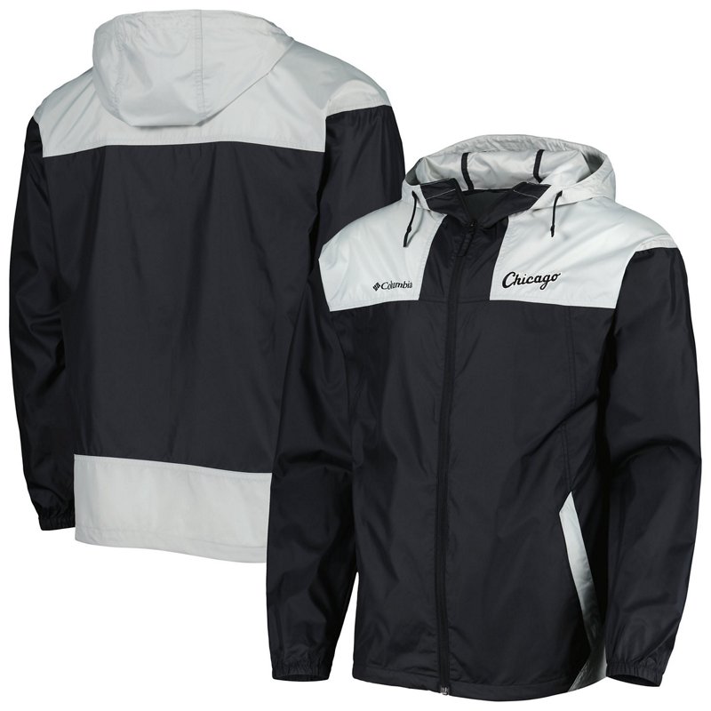 Columbia Sportswear Columbia /Gray Chicago White Sox Omni-Shade Flash Forward Challenger Full-Zip Windbreaker Jacket Black, X-Large - MLB Outerwear Adult/Youth