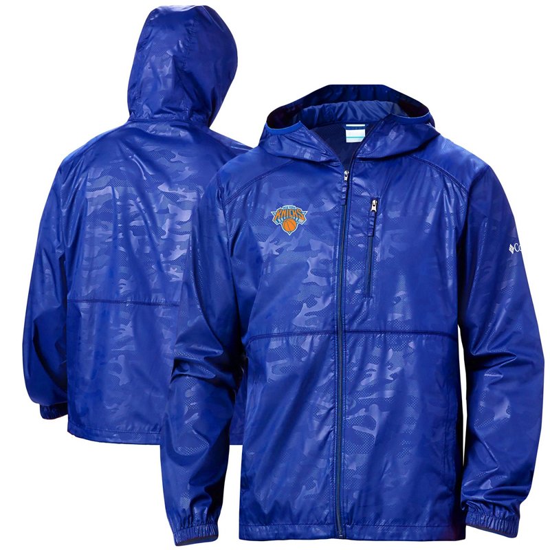 Columbia Sportswear Columbia New York Knicks Camo Flash Forward Full-Zip Windbreaker Jacket Blue, Large - NBA Outerwear Adult/Youth