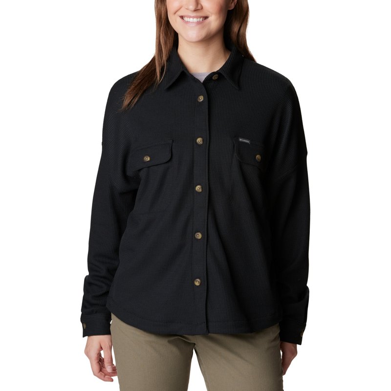 Columbia Sportswear Women's Plus Holly Hideaway Waffle Shirt Jacket Black, 1X - Women's Outdoor Long-Sleeve Tops at Academy Sports