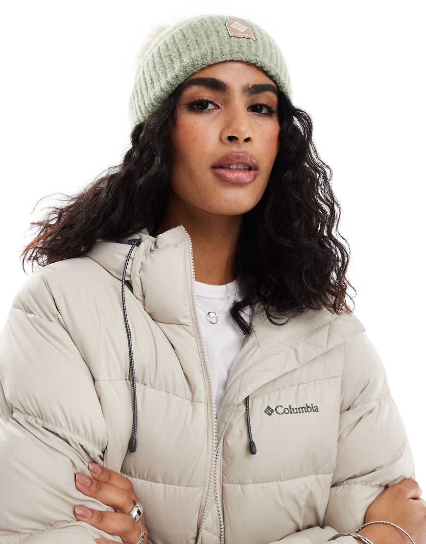 Columbia Winter blur pom pom beanie in safari and chalk-Neutral