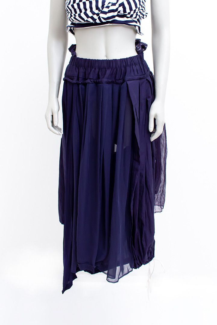 Comme Des Garcons Comme Des Garçons 2007 Asymmetrical Skirt Pants in Dark Purple, Women's (Size 27)