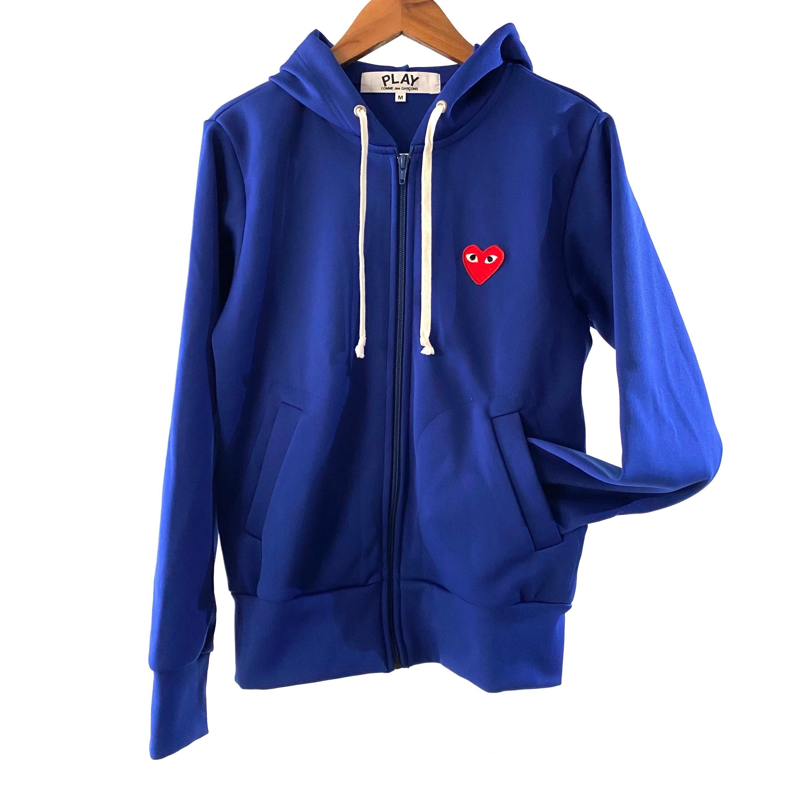 Comme Des Garcons Play Zip Up Hoody Blue, Women's (Size Medium)