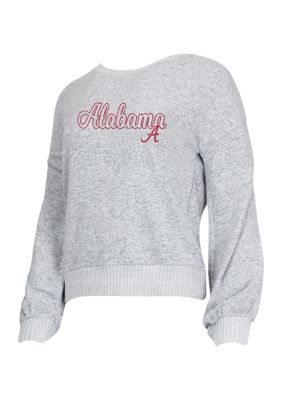 Concepts Sport NCAA Alabama Crimson Tide Venture Sweater Knit Long Sleeve Top, Grey, Small