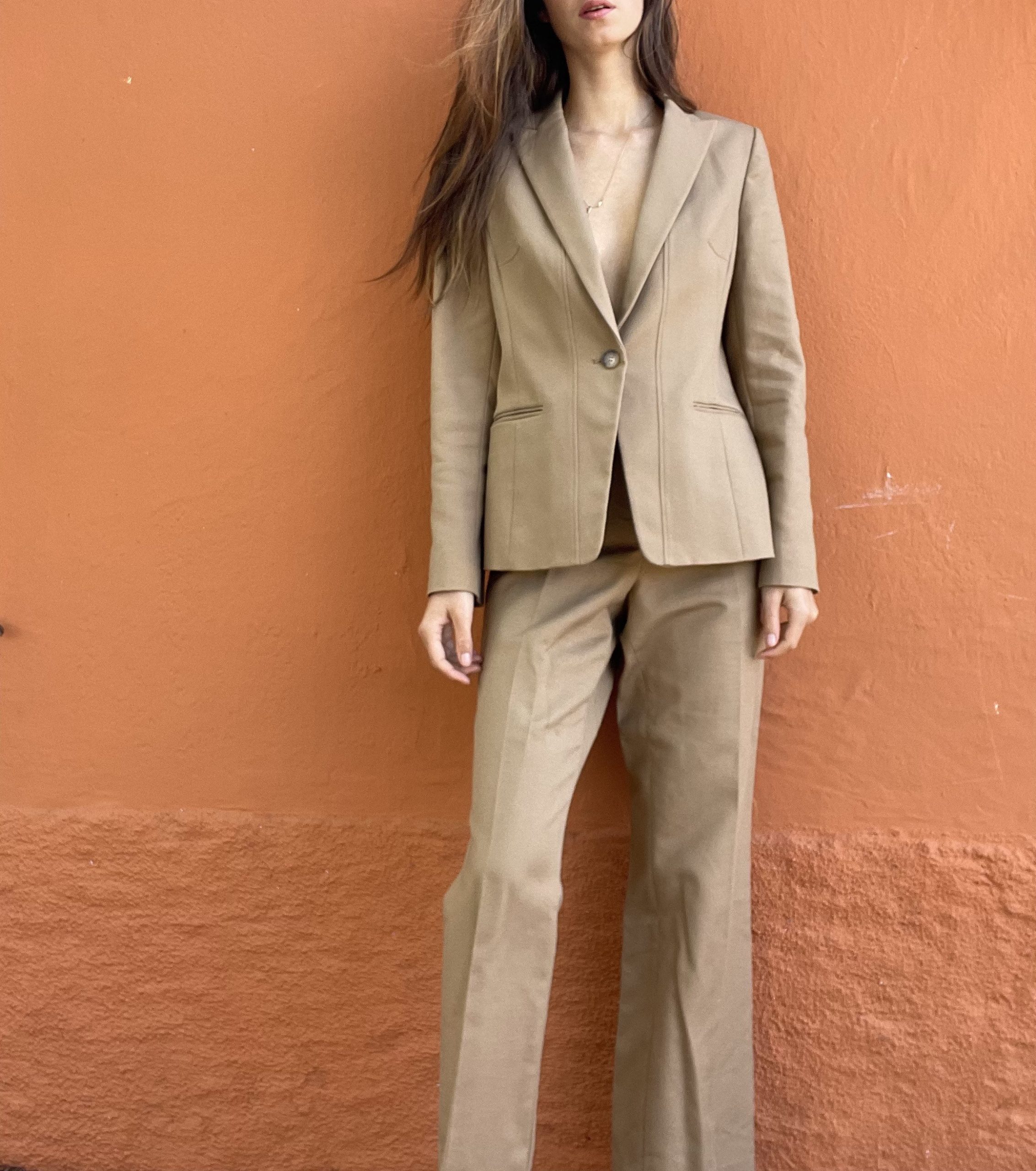 Contemporary Taupe Suit Set - Sleek Blazer & Tailored Trousers, Basic Earthy Lounge Set, Boheme Two Piece, Beige House Pant Suits