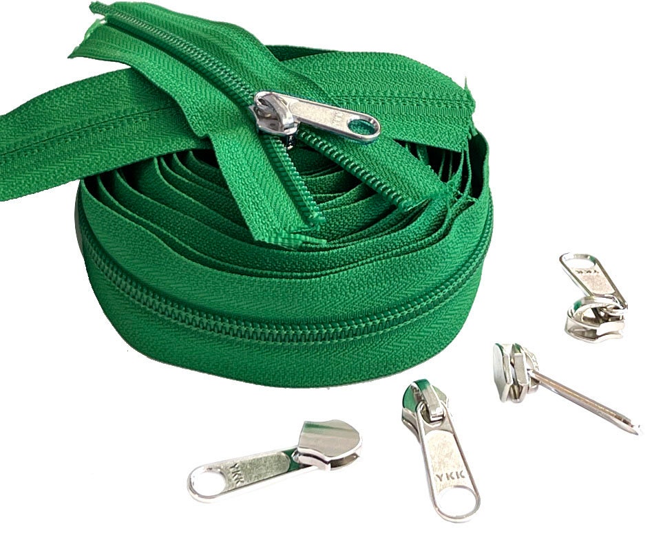 Continue Zipper Ykk #5 Nylon Coil Colorful By The Yard Bulk With Aluminum Long Pull Bag Sliders - Make-A-Zipper For Diy