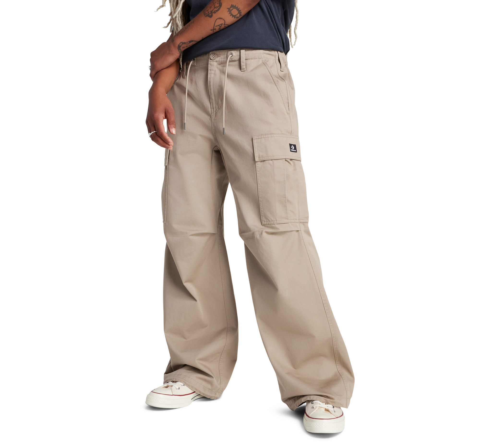 Converse Cargo Pants Cotton For Women In Brown, Size Small