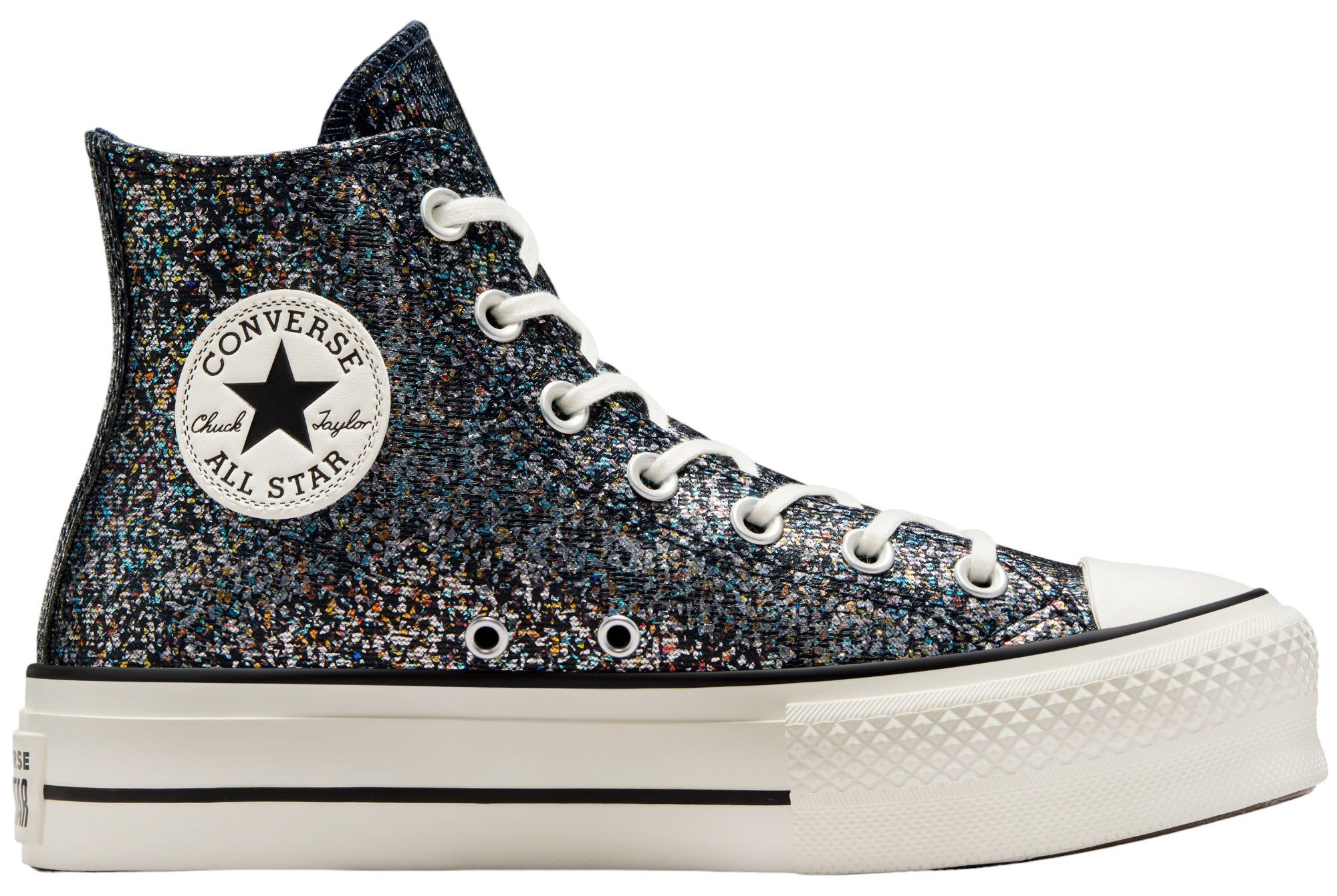 Converse Women's Chuck Taylor All-Star Platform Lift High Top Shoes, Size 6, Glitter Charcoal