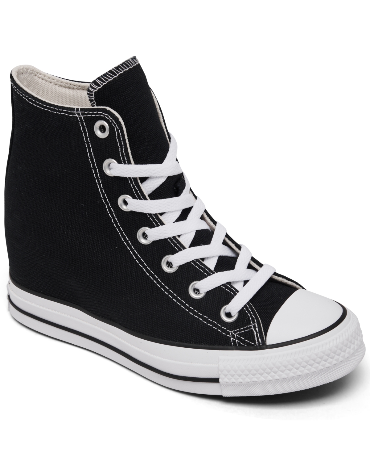 Converse Women's Chuck Taylor All Star Wedge Platform Casual Sneakers from Finish Line - Black/Red/Navy