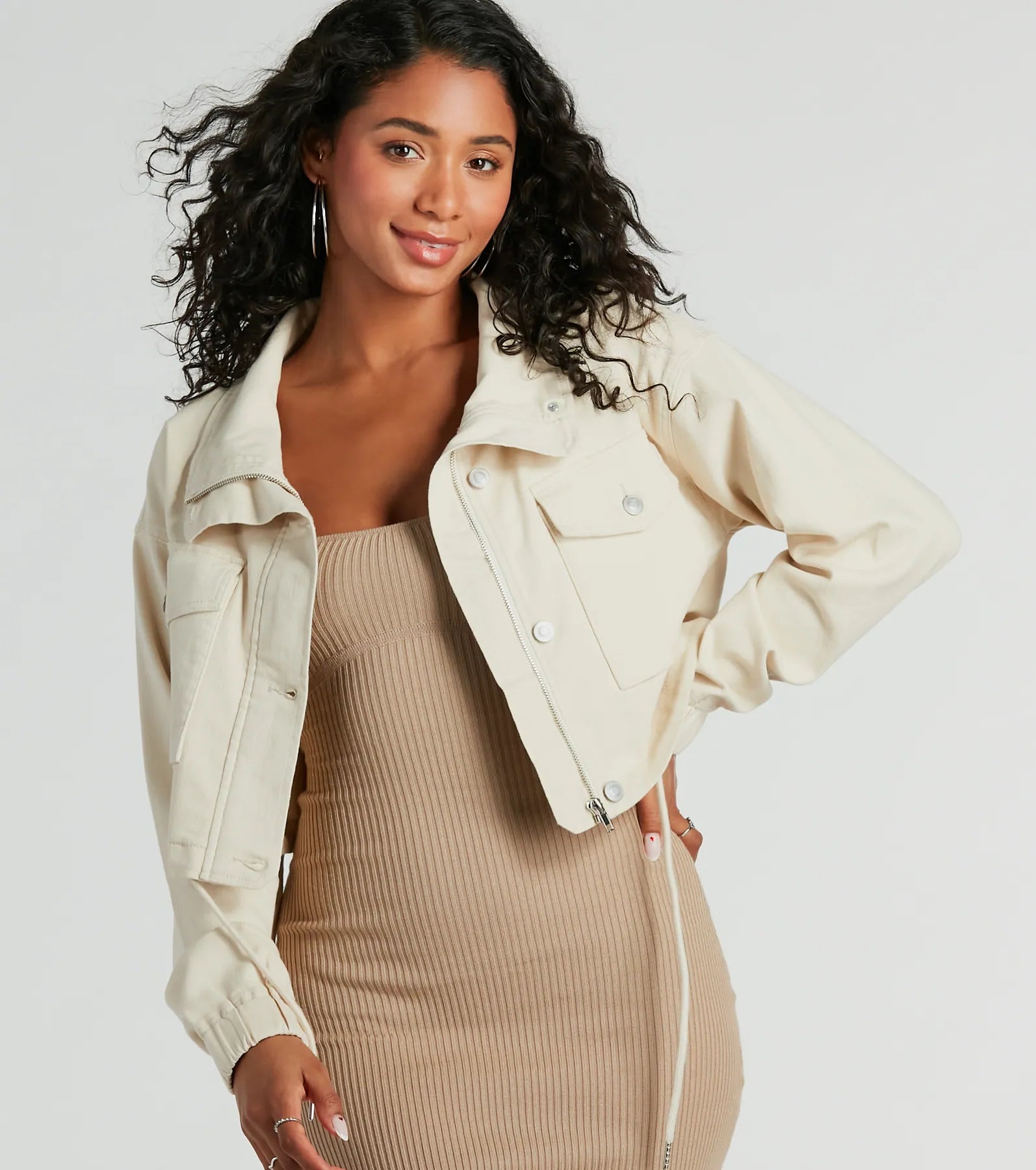 Cool Effect Utility Woven Crop Jacket