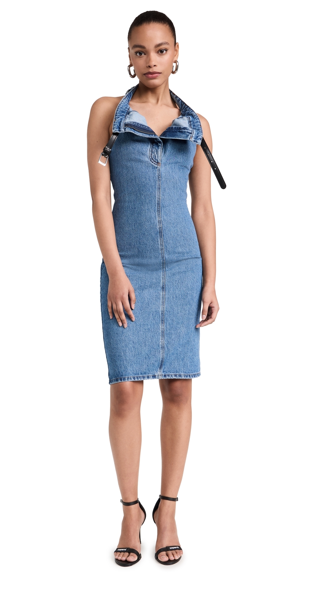 Coperni Belt Halter Neck Dress Washed Blue 38