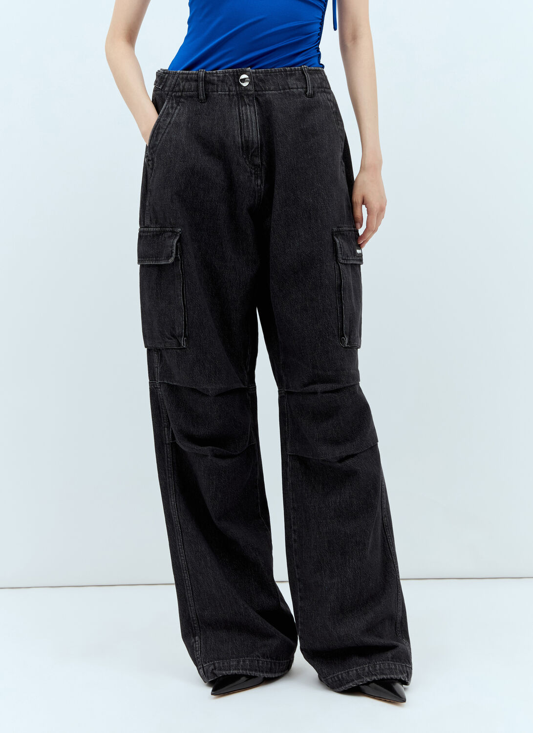 Coperni Denim Cargo Pants - Woman Pants Black S