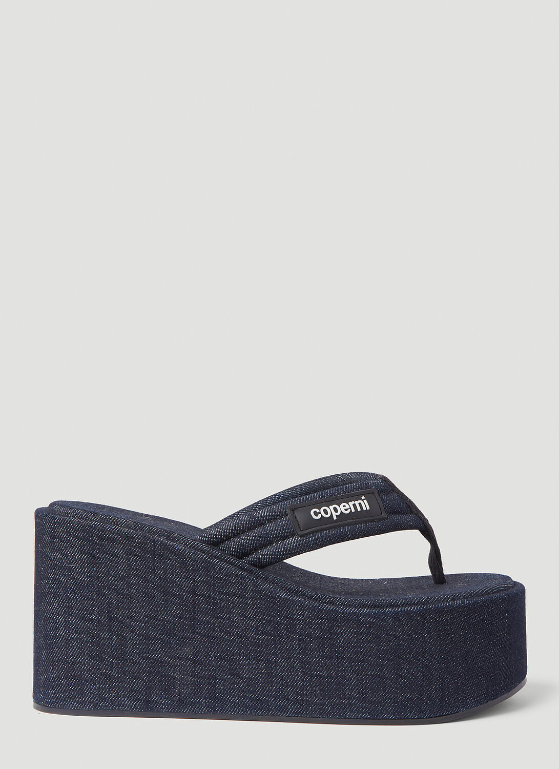 Coperni Denim Wedge Flip Flop Platforms - Woman Platforms Blue Fr - 40