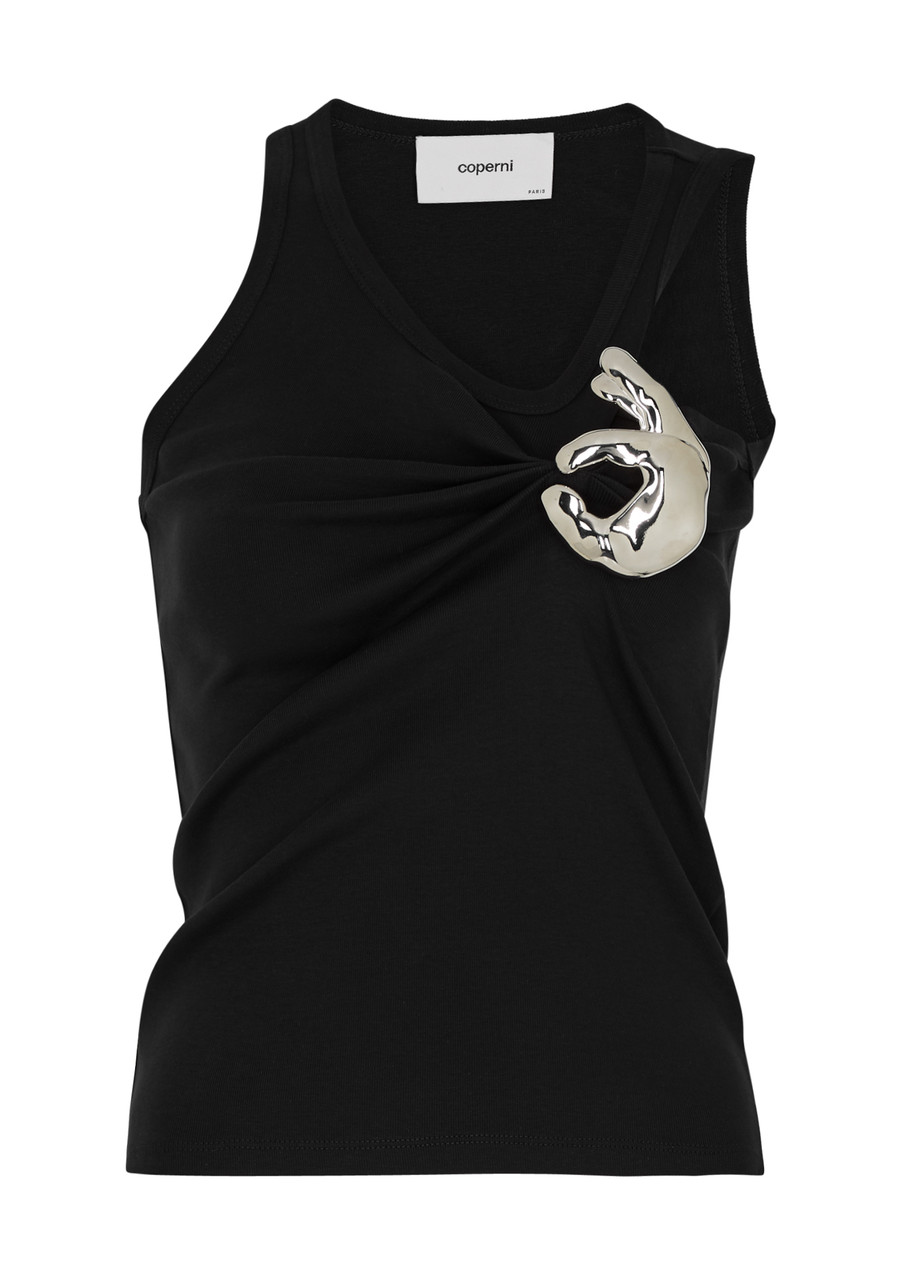 Coperni Emoji Embellished Cotton Tank top - Black - M