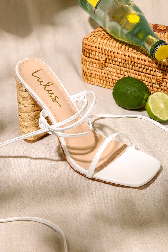 Cordell White Espadrille High Heeled Sandals