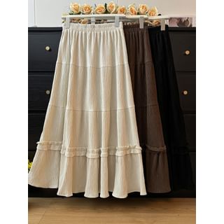 Corduroy Tiered A-Line Skirt