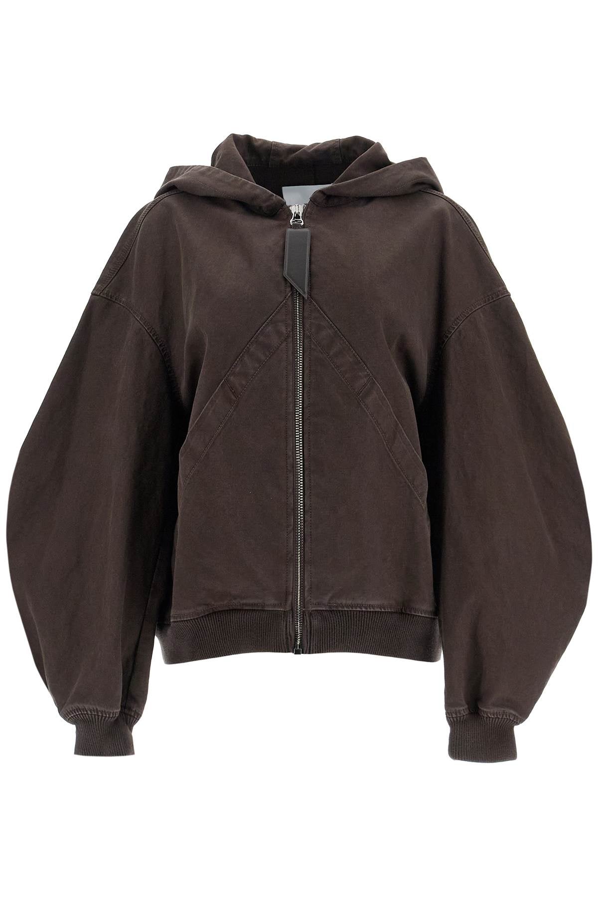 Cotton Bomber Jacket With Hood