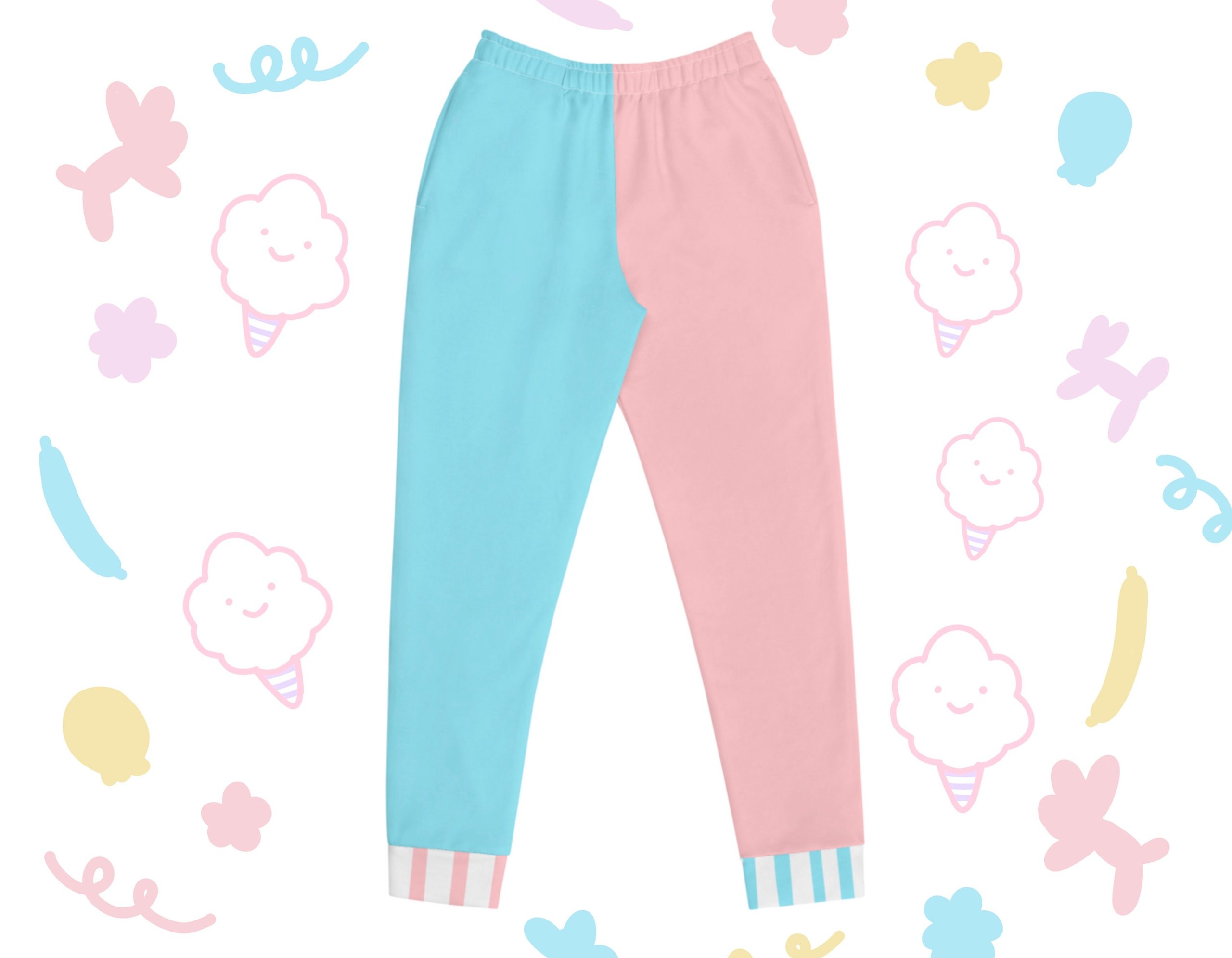 Cotton Candy - Pastel Colorblock Trans Pride Women's Sized Joggers