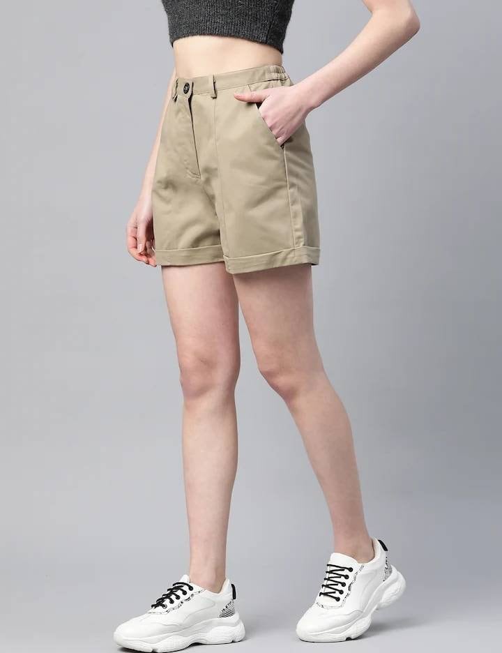 Cotton High Waist Lady Shorts Loose Casual Summer Women Pant With Pockets Customized Tailor Made Bottoms Gift For Her Pleated Shorts