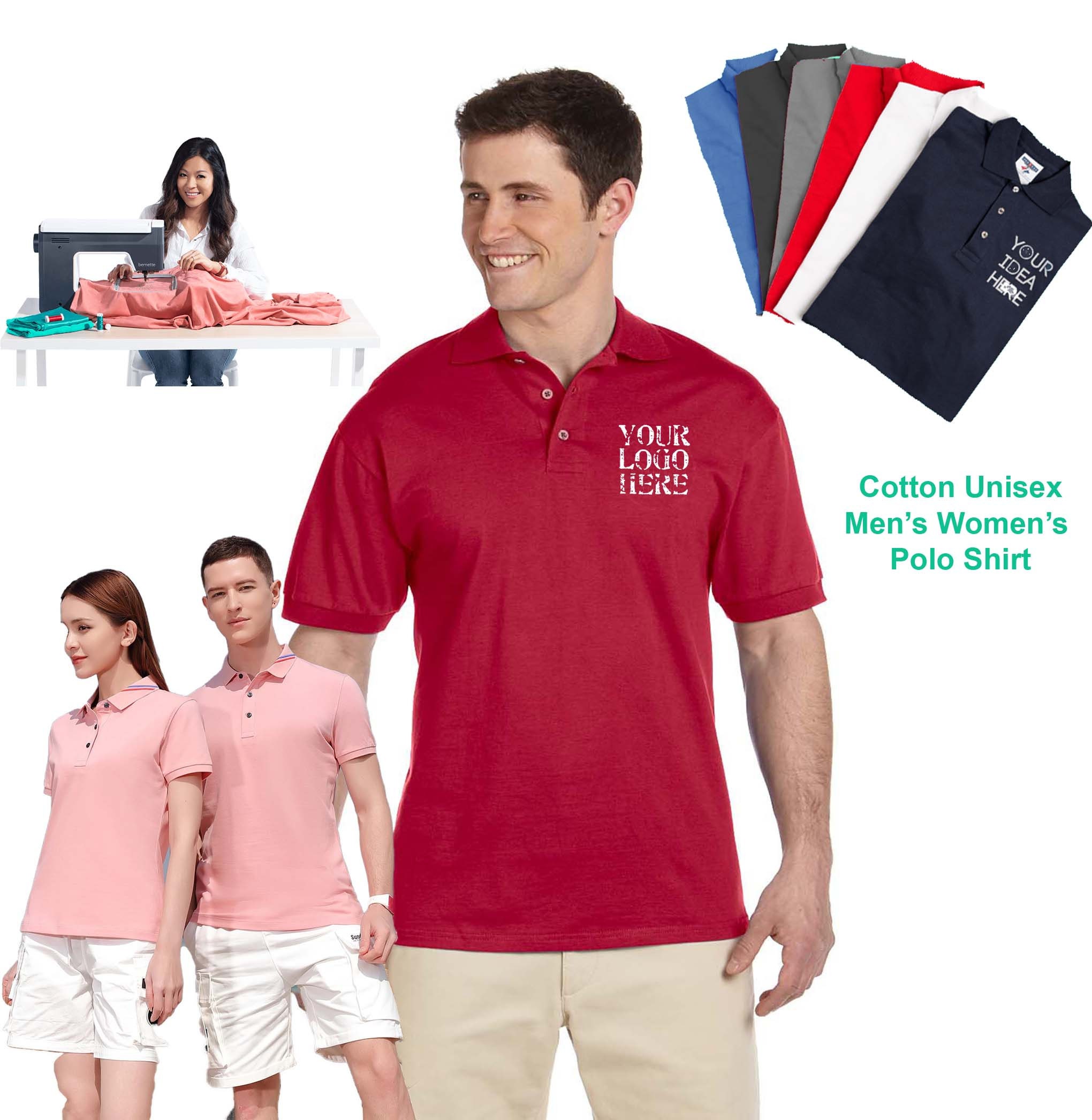 Cotton Polo Shirt Your Own Text Logo Design Embroidery Sports Golf Outdoor Wear Top Quality Stitching