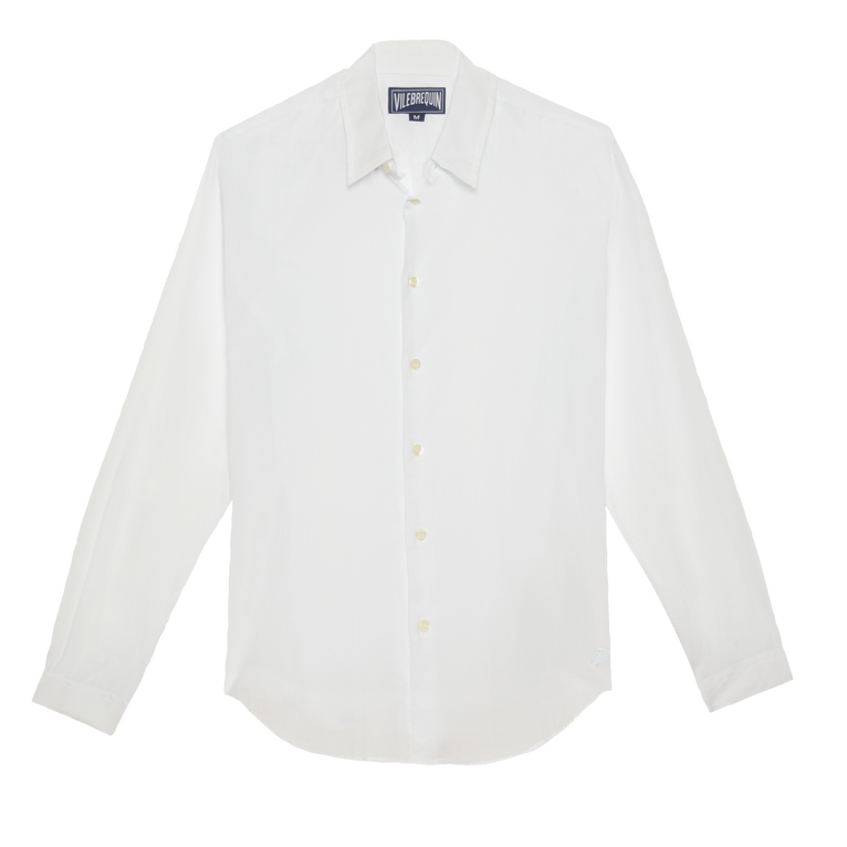 Cotton Voile Lightweight Shirt Solid - Shirt - Caracal - White - Size XS - Vilebrequin