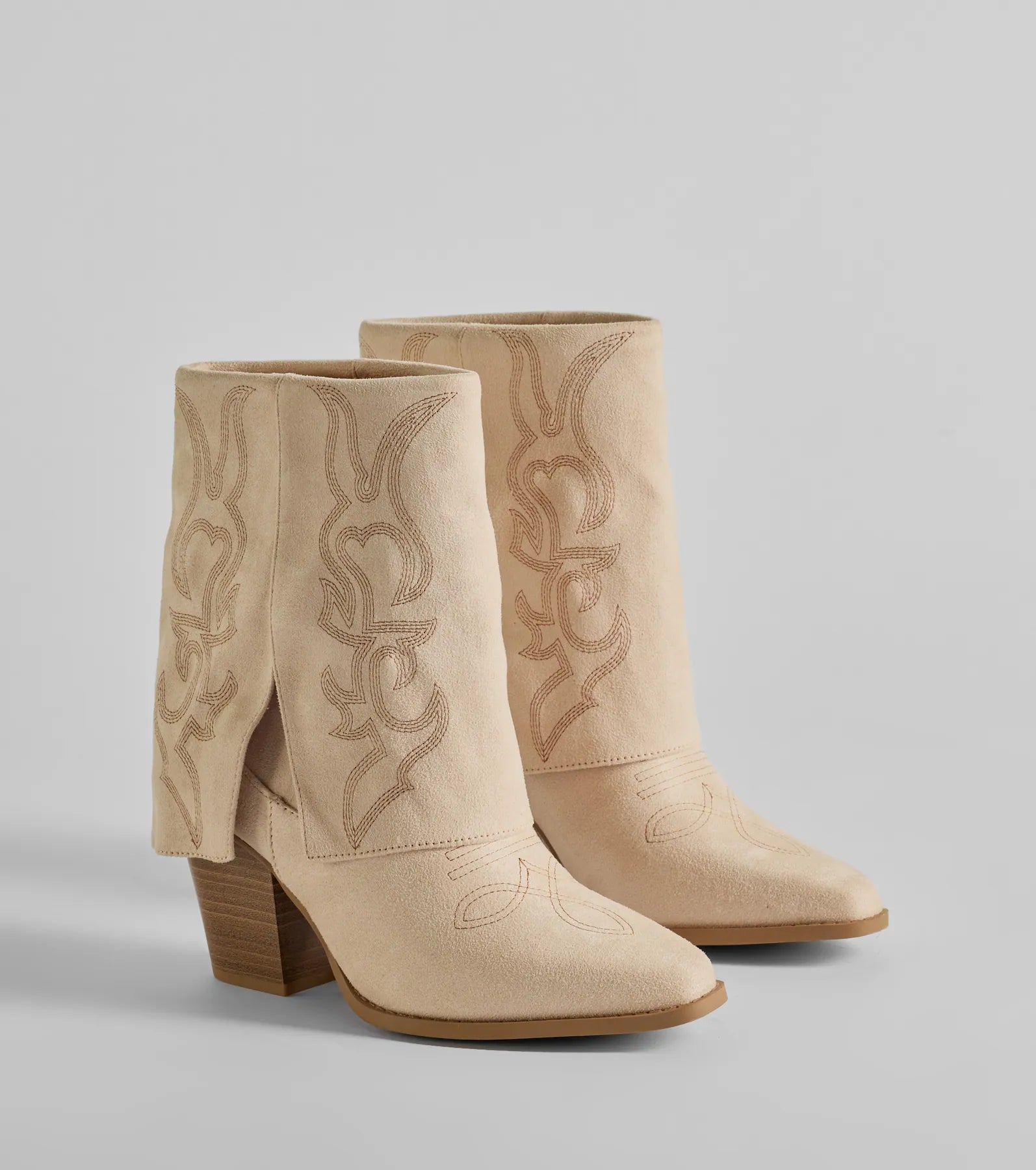 Country Vibes Faux Suede Foldover Cowboy Boots