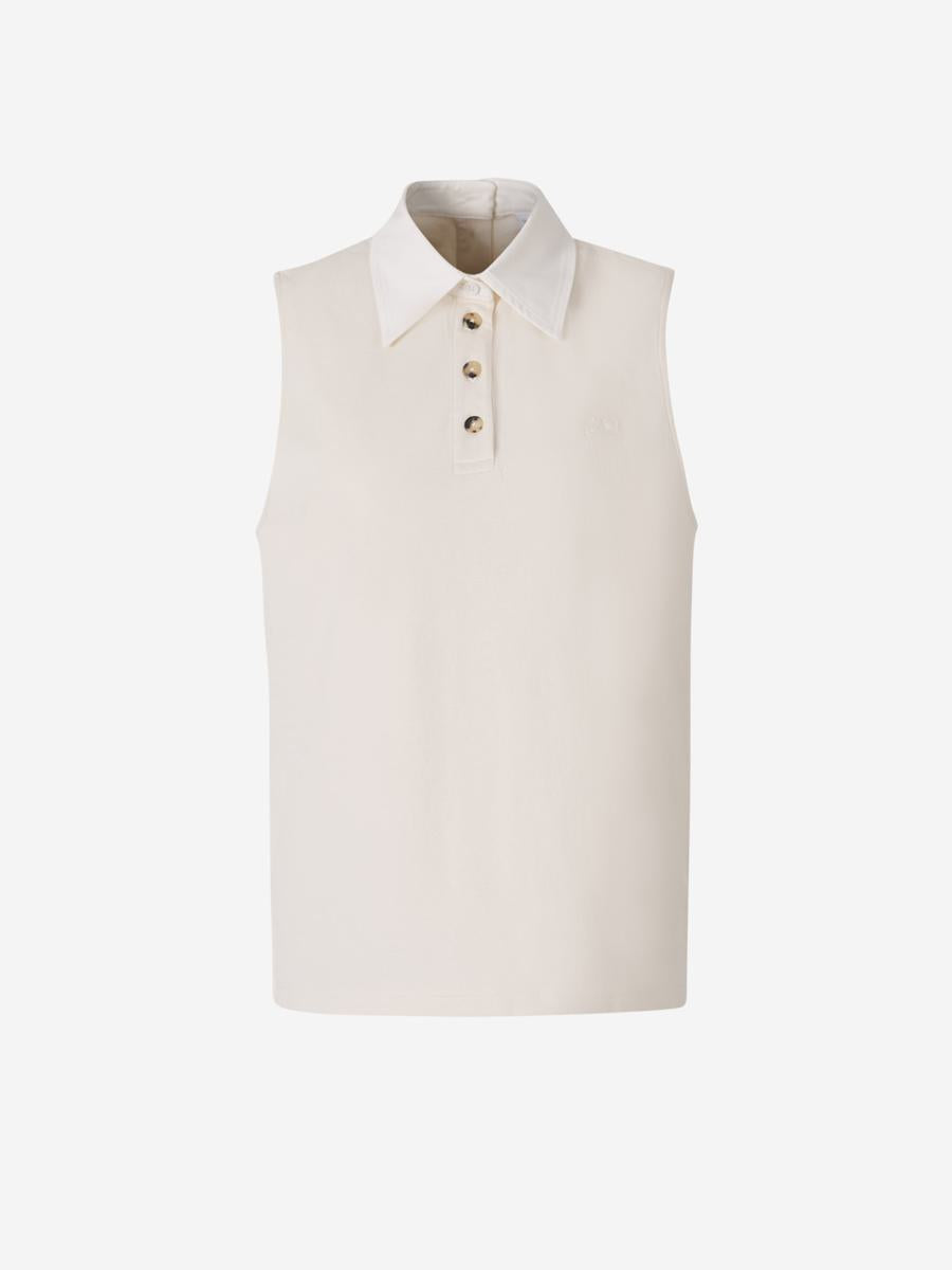 Courrèges Piqué Polo Top