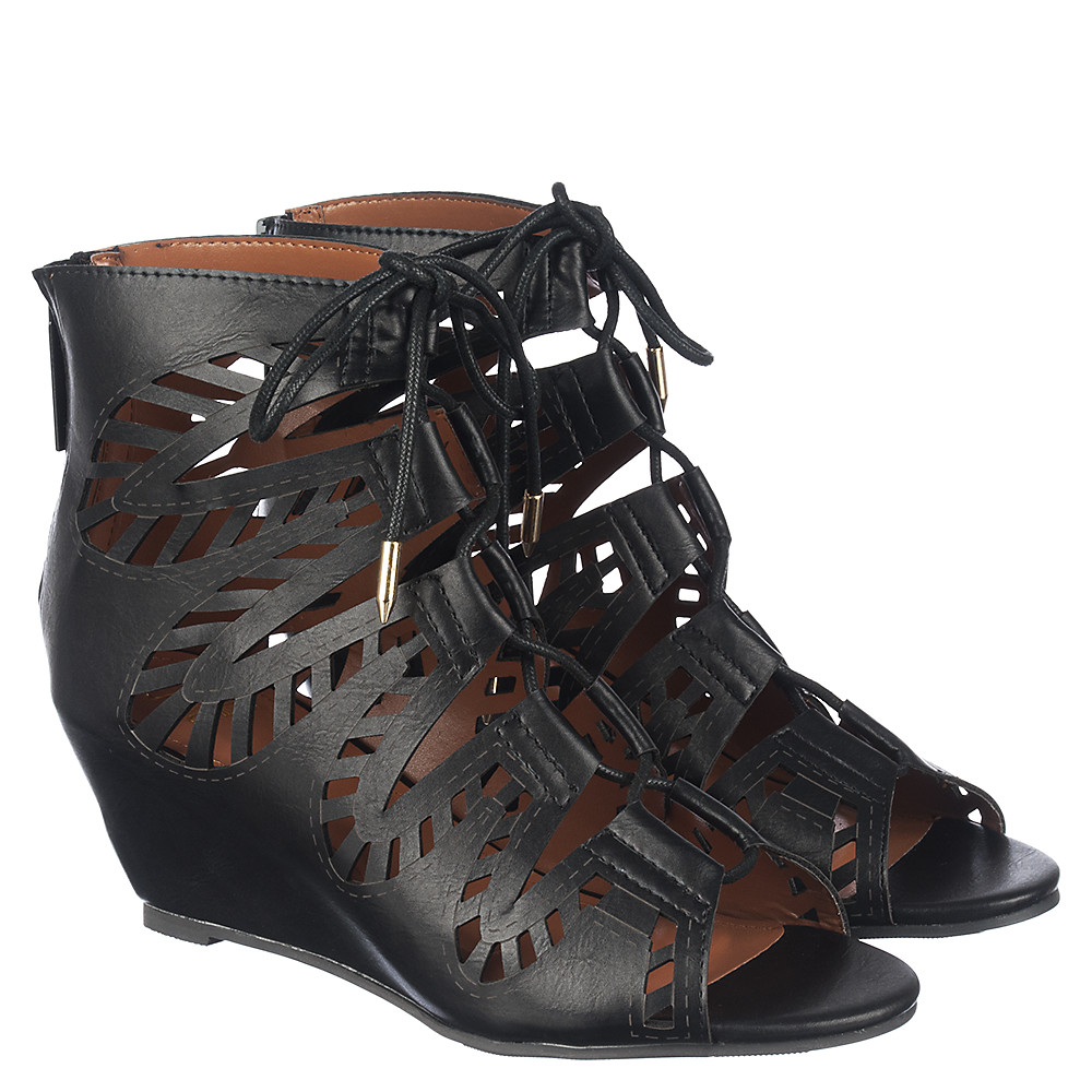 Couture Lace-Up Wedge Sandal