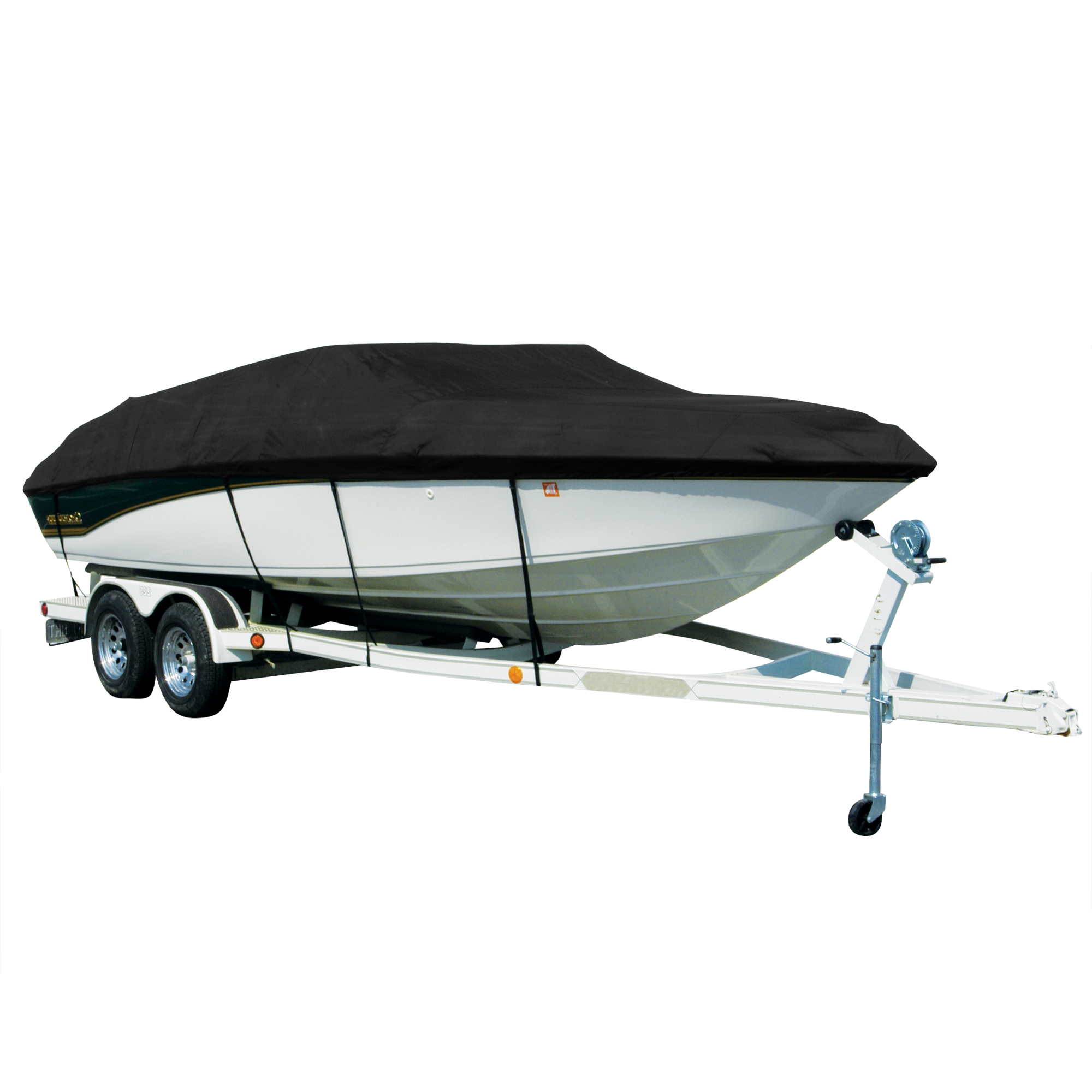 Covermate Sharkskin Plus Exact-Fit Boat Cover for Blazer 2400 Coastal 2400 Coastal w/ Minnkota Port Troll Mtr O/B Black Polyester Camping World