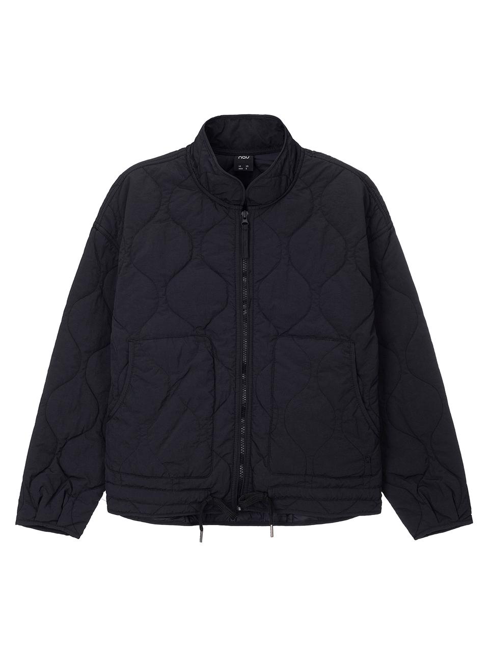 Cozy Lightweight Padded Wave Quilted Jacket [Beige]