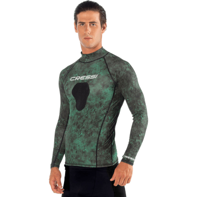 Cressi Hunter Rash Guard Long-Sleeve Top - Green Camo - M