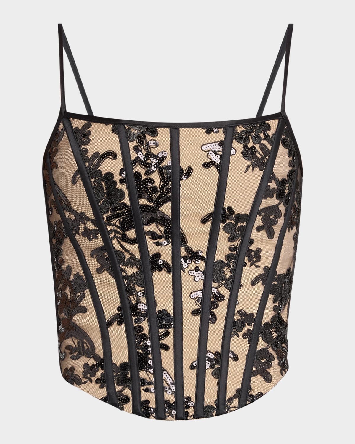 Cressida Floral Sequined Corset Top