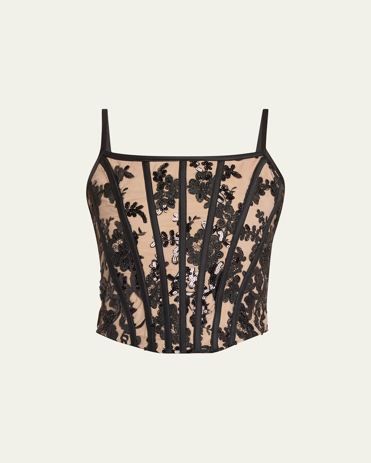 Cressida Floral Sequined Corset Top