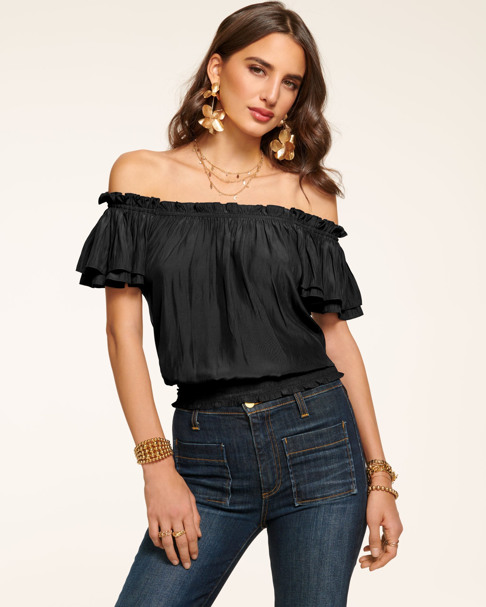 Cressida Off-The-Shoulder Top in Black