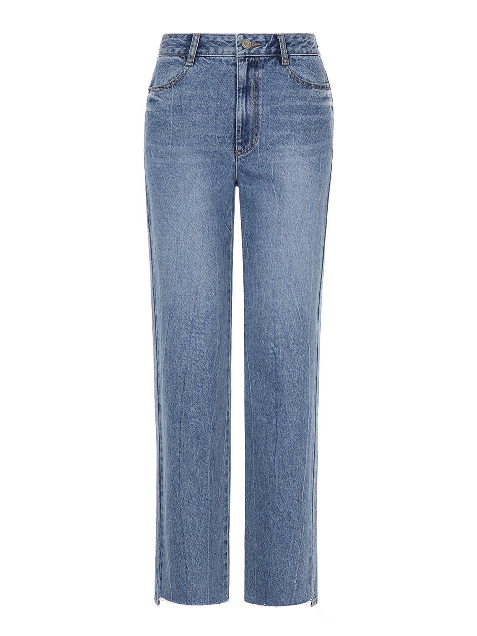 Crinkle Washing Denim Jeans (Blue)