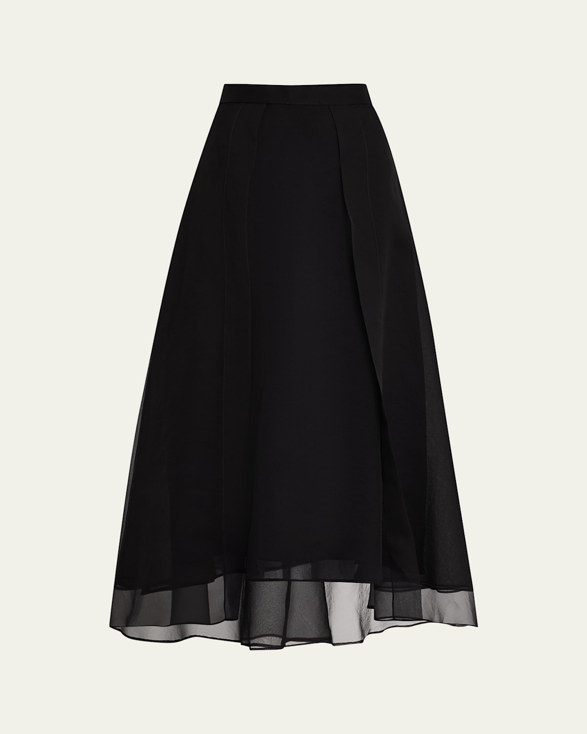 Crispy Silk Paneled Maxi Circle Skirt