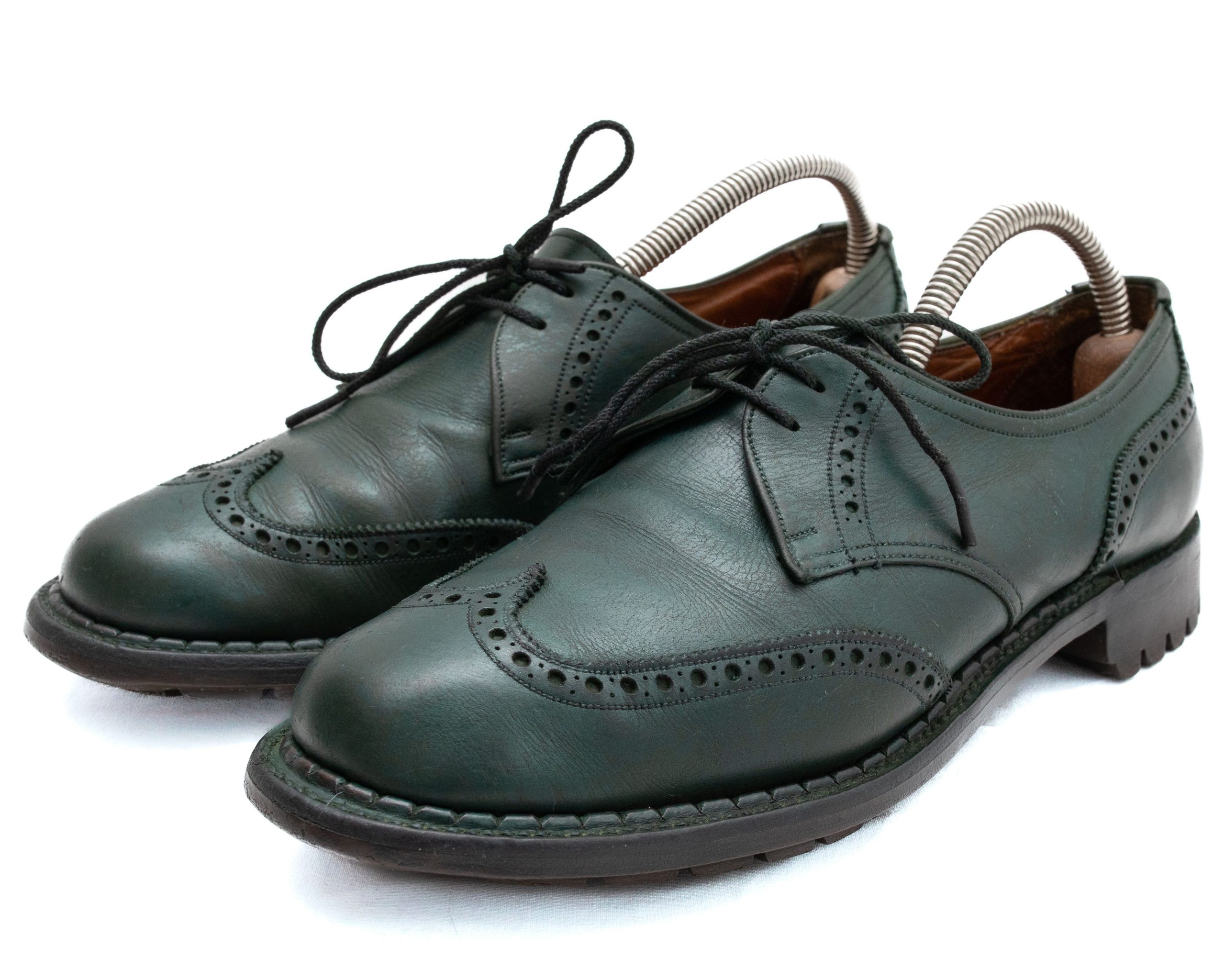 Crockett Jones x Swan Crockett & Jones Swan Line Vintage Country Derby Brogues Shoes in Green, Women's (Size 9.5)