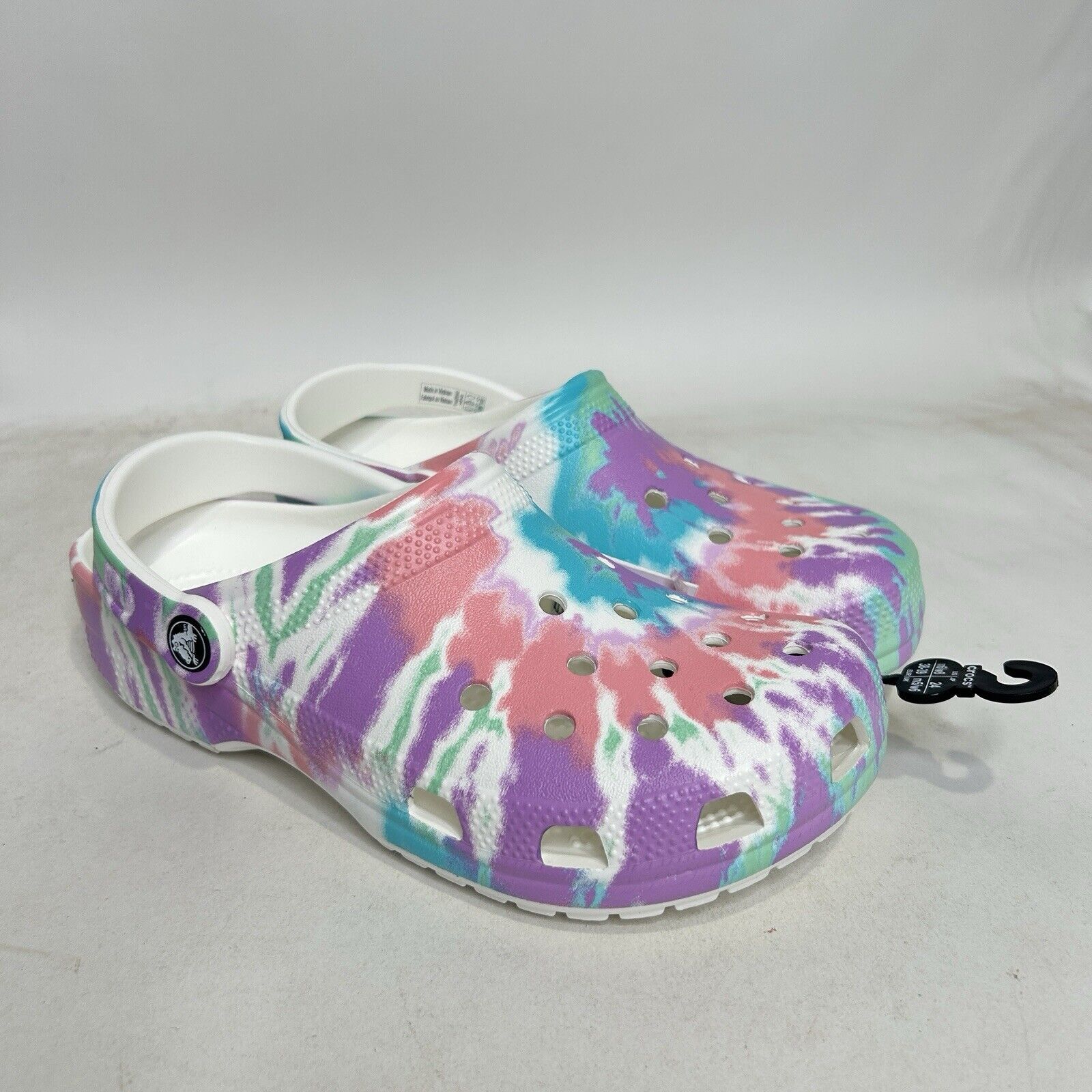 Crocs Classic Clogs Slip-On Sandal "Pastel Tie-Dye" in White, Women's (Size 8)