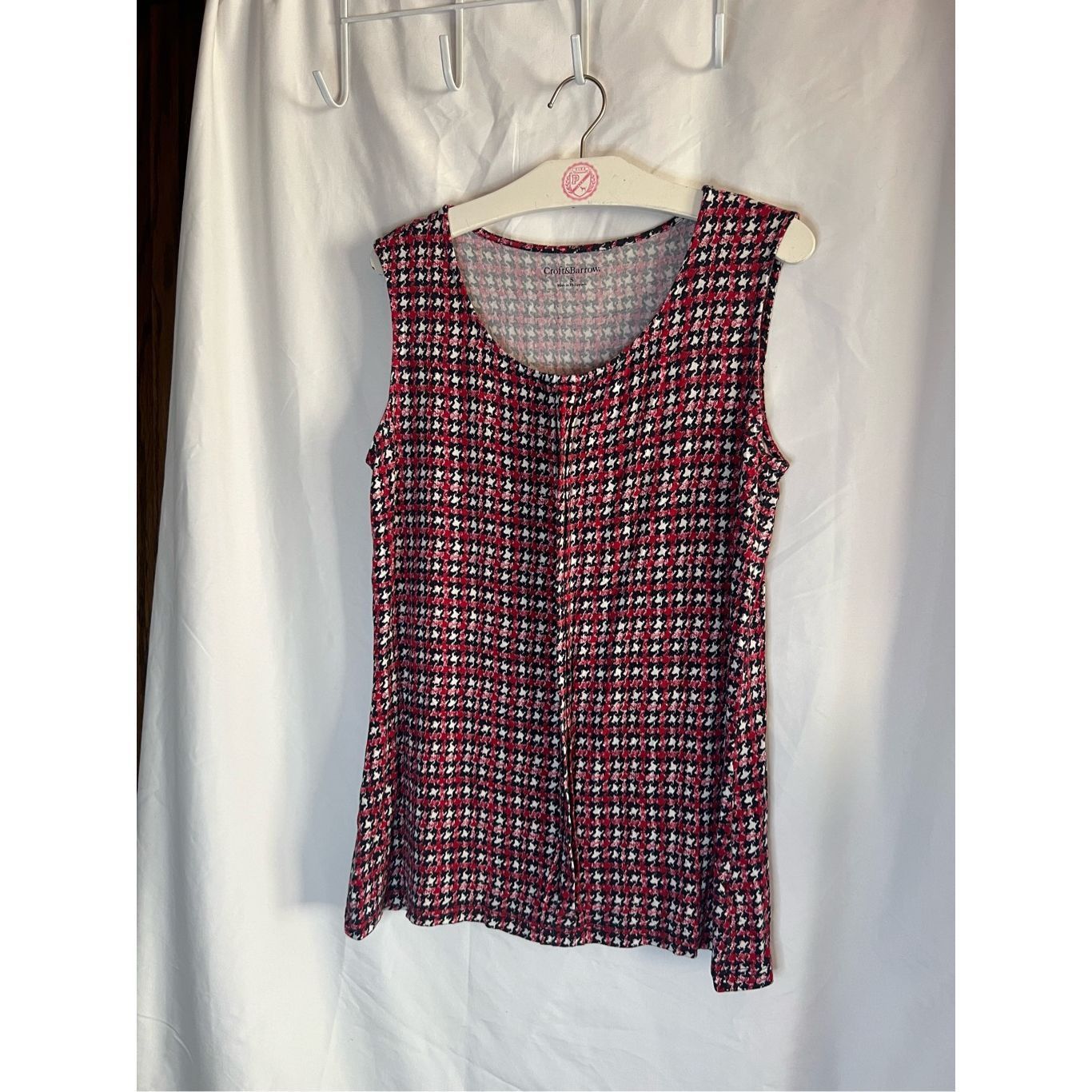 Croft Barrow Croft & Barrow Red Patterned Woman'S Tank Top Size Small, Women's