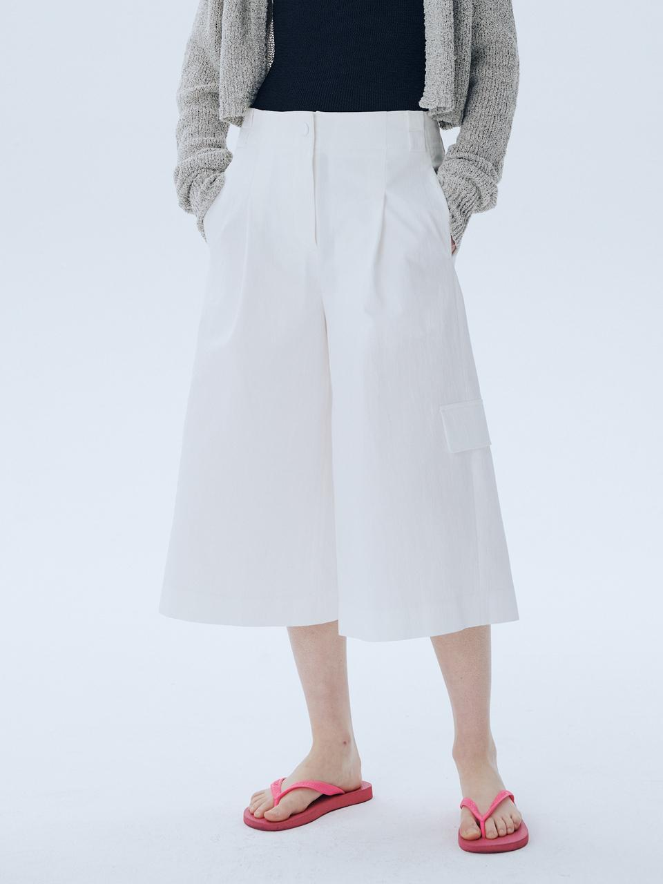 Cropped Cargo Pants_White