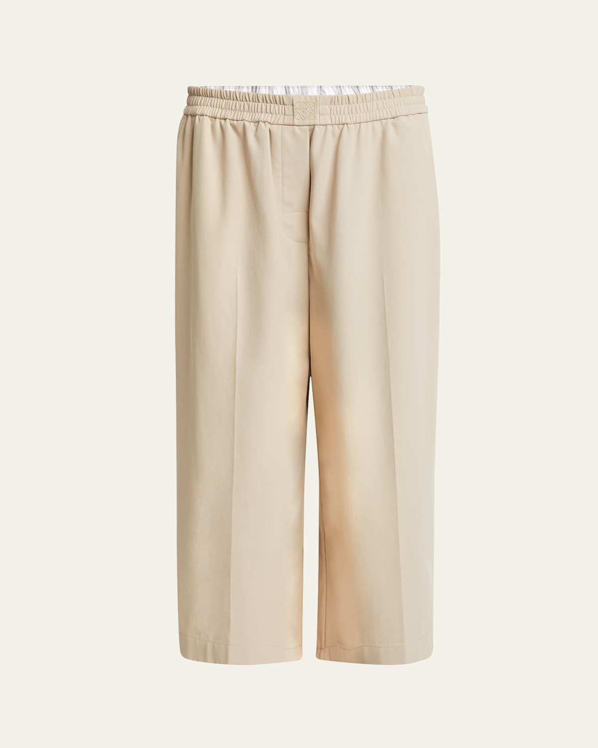 Cropped Double Waistband Trousers