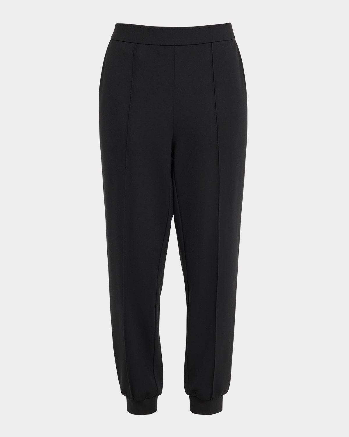 Cropped Pintuck Lightweight Ponte Joggers