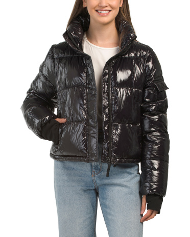 Cropped Puffer Coat for Women | Polyester/Nylon