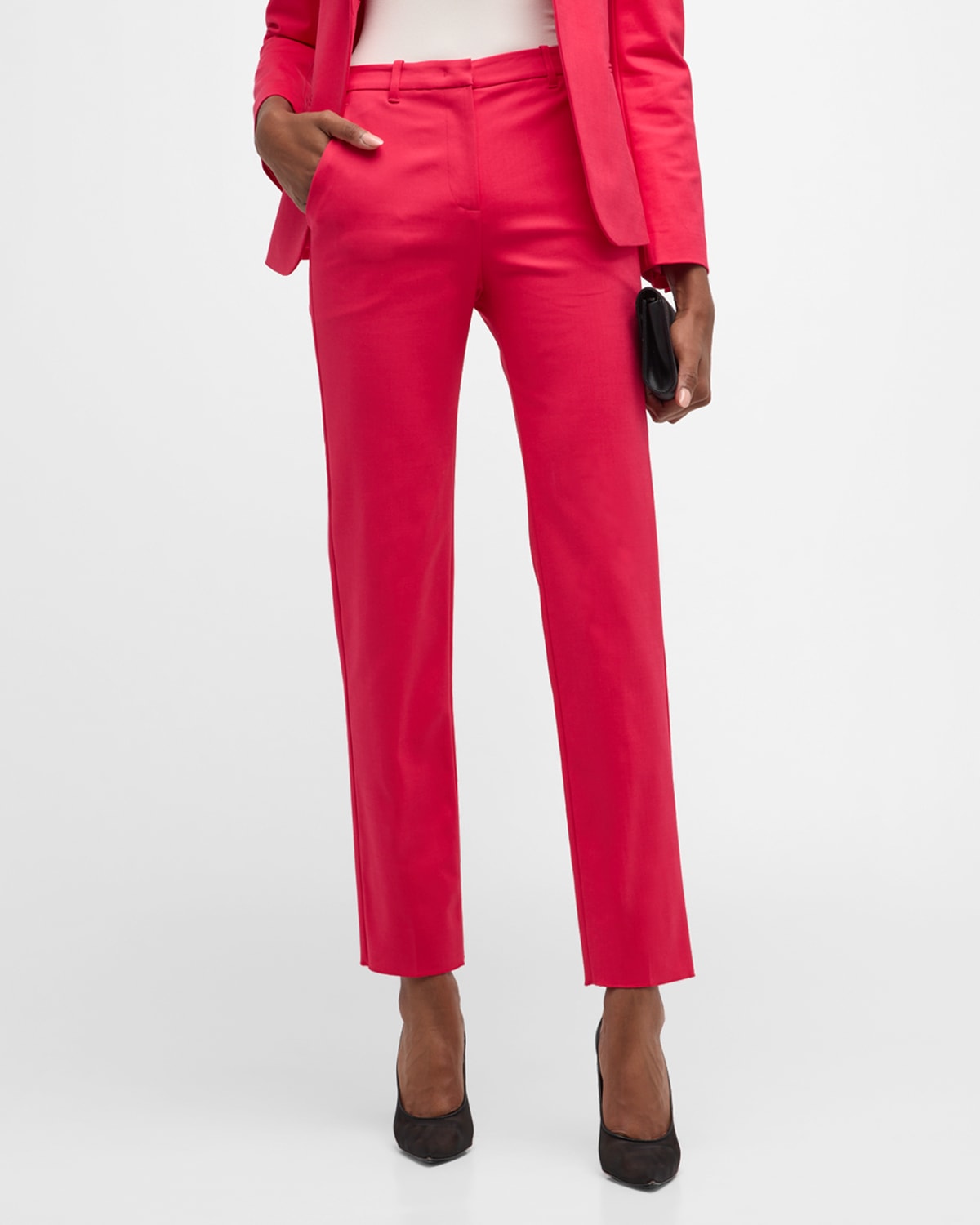 Cropped Stretch Cotton Trousers