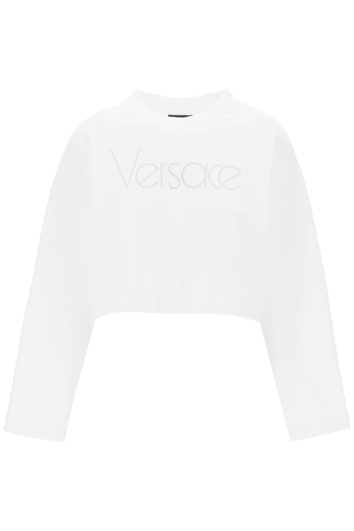 Cropped Sweatshirt With Rhinestone