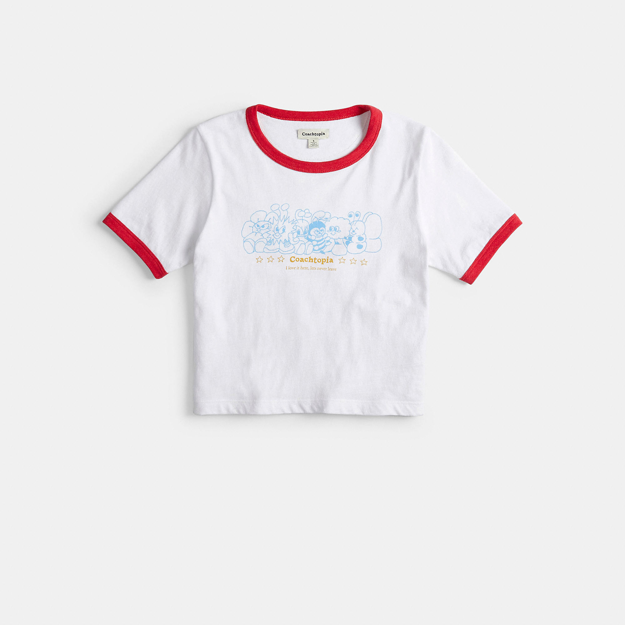 Cropped T Shirt With Coachtopia Creatures Print