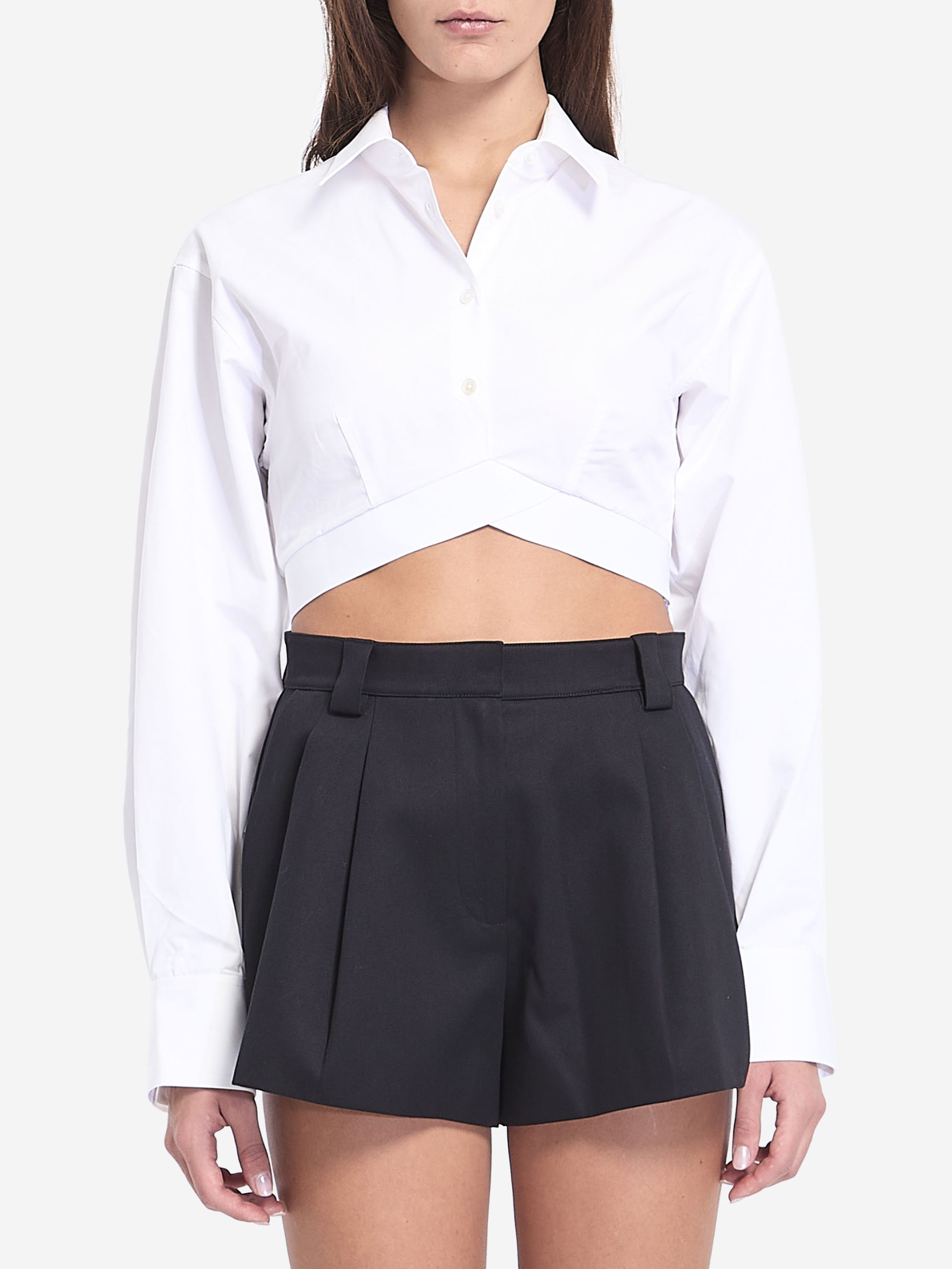 Cropped shirt with elastic band